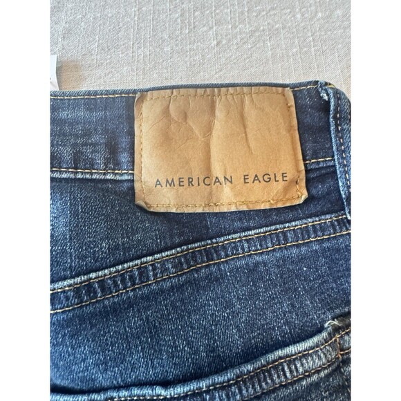 NWT American Eagle Airflex + Slim Straight Jeans Men 30x32 Authentic Dark Indigo - Picture 11 of 11